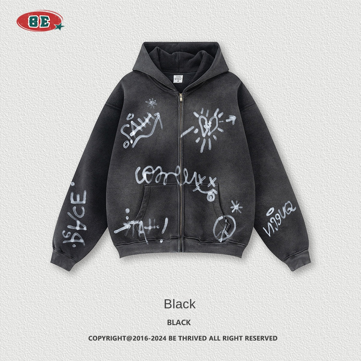 Graffiti Printed Zip-Up