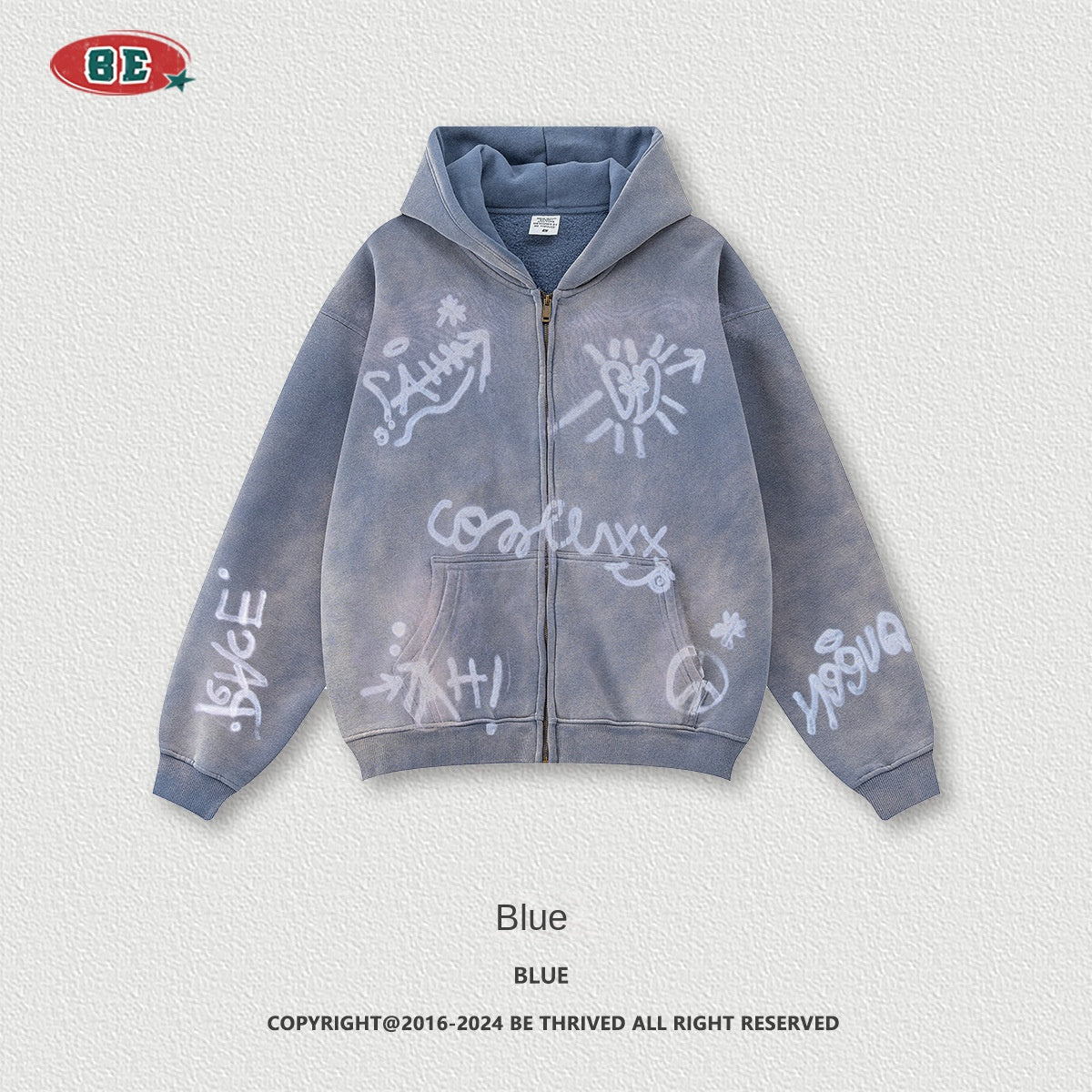 Graffiti Printed Zip-Up