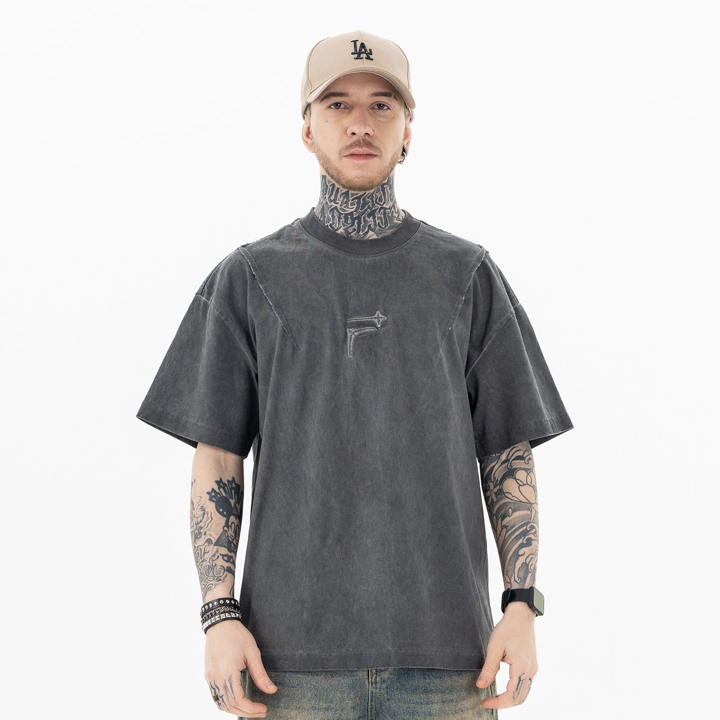 T-shirt Uomo "Letter Fit" in Cotone