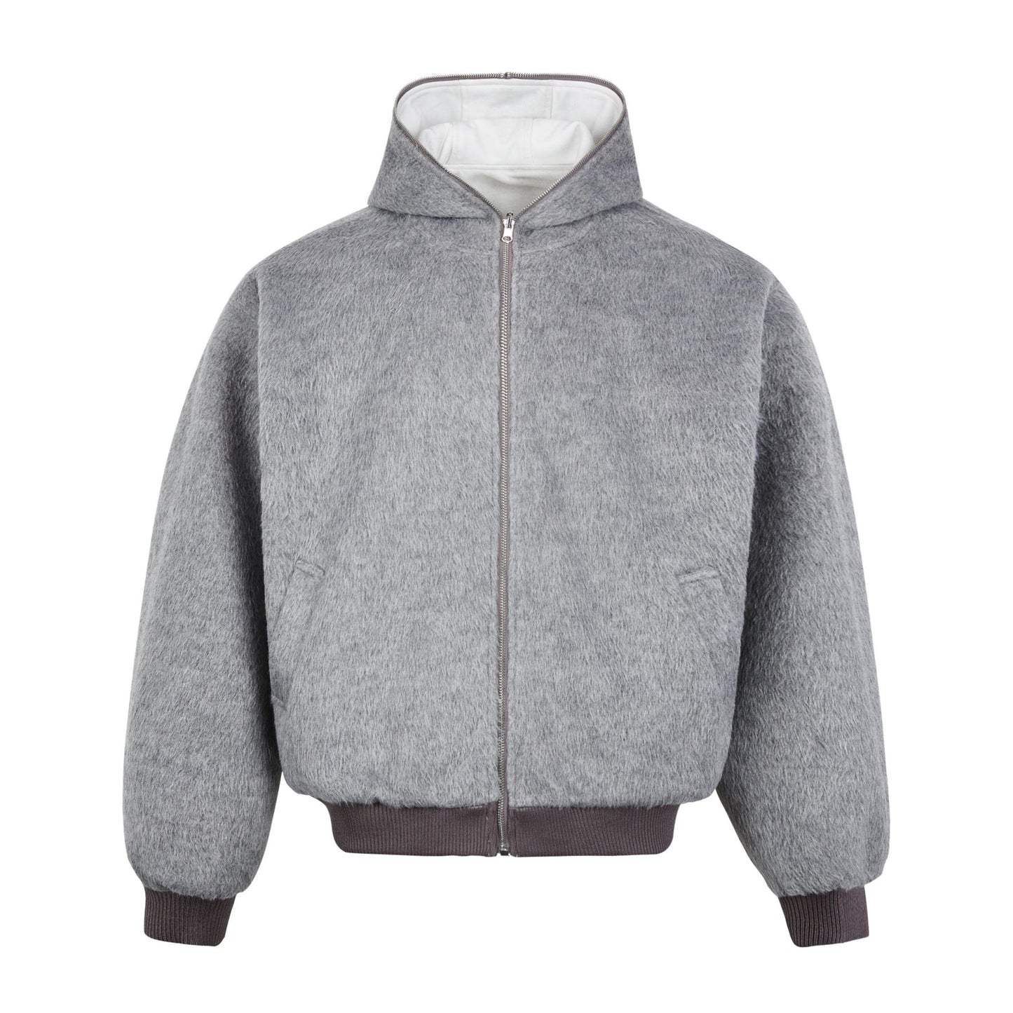 Wool Blend Zip-up