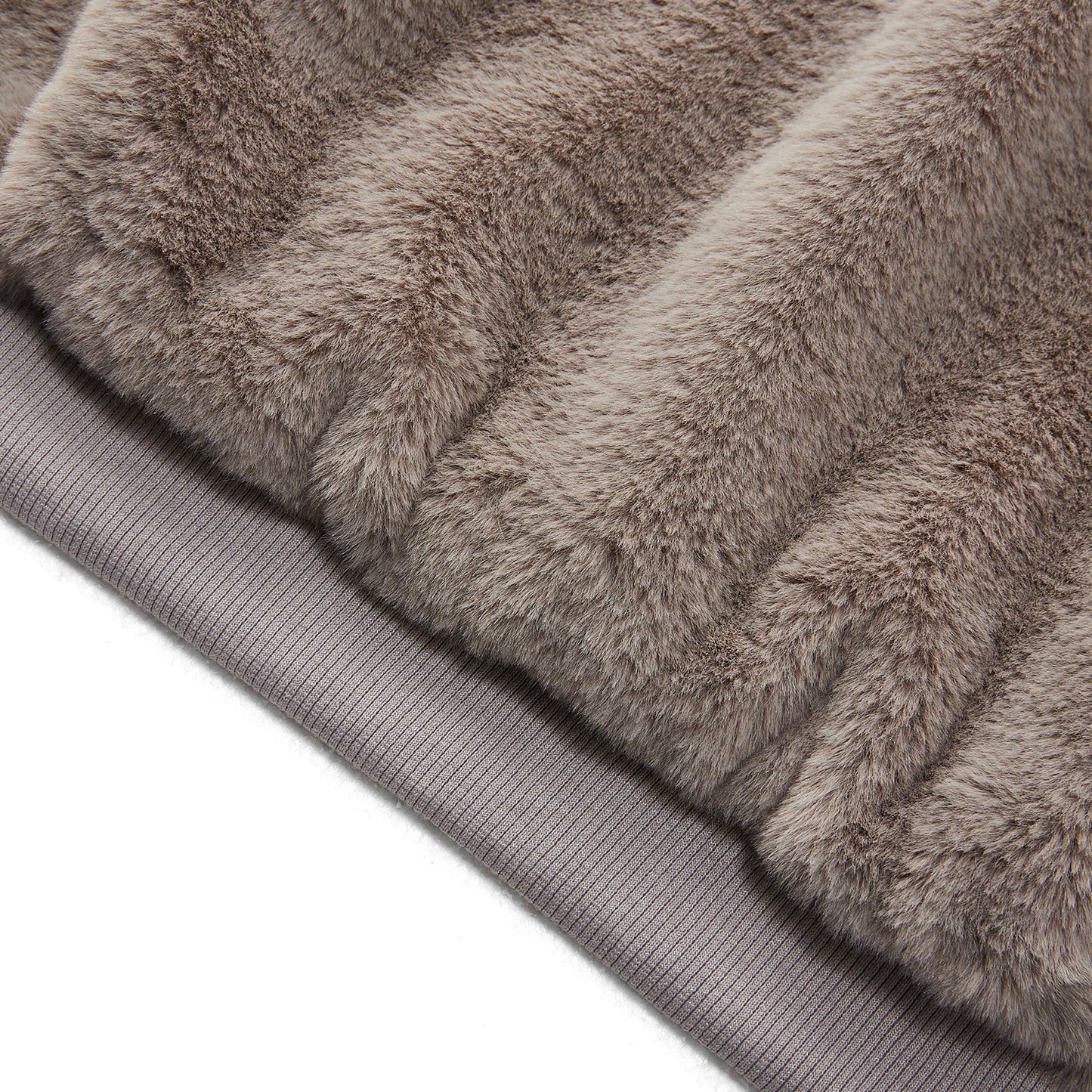 Rabbit Fur Hooded Solid Color Short Wide Zipper Jacket for Men and Women