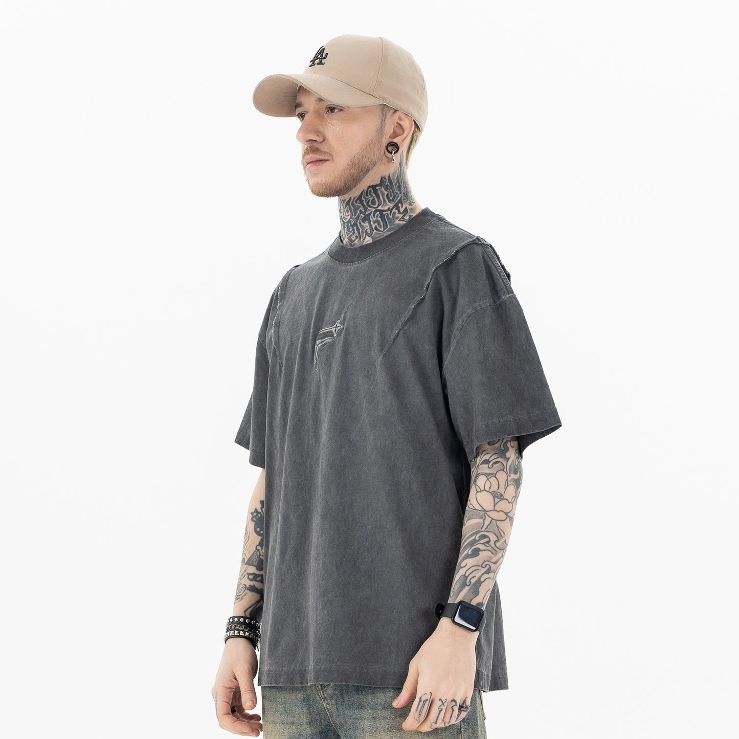T-shirt Uomo "Letter Fit" in Cotone